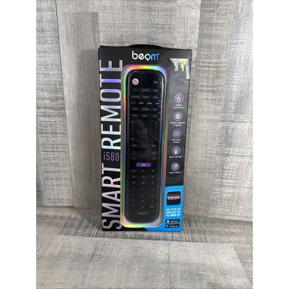 Beam Universal 6-in-1 Smart Remote Control (i580) IOS/Android App-Find My Remote